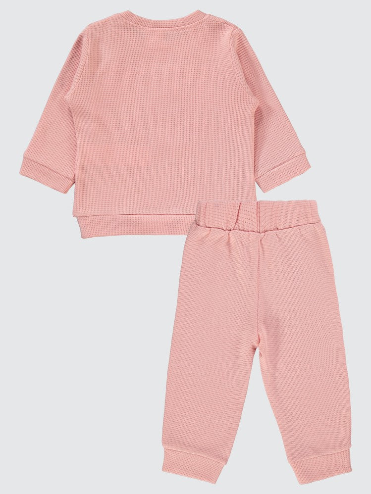 Civil Baby Ayıcık Baskılı 6-18 Ay Takım - Pudra