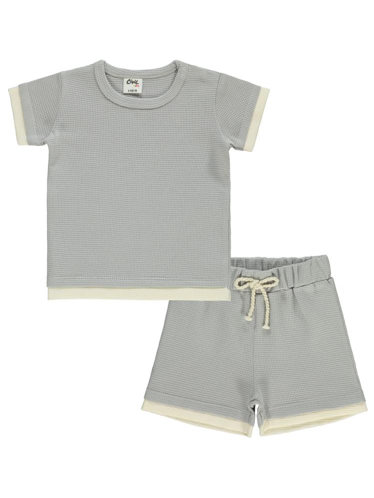 Civil Baby Çıkma Detaylı 6-18 Ay Takım - Gri
