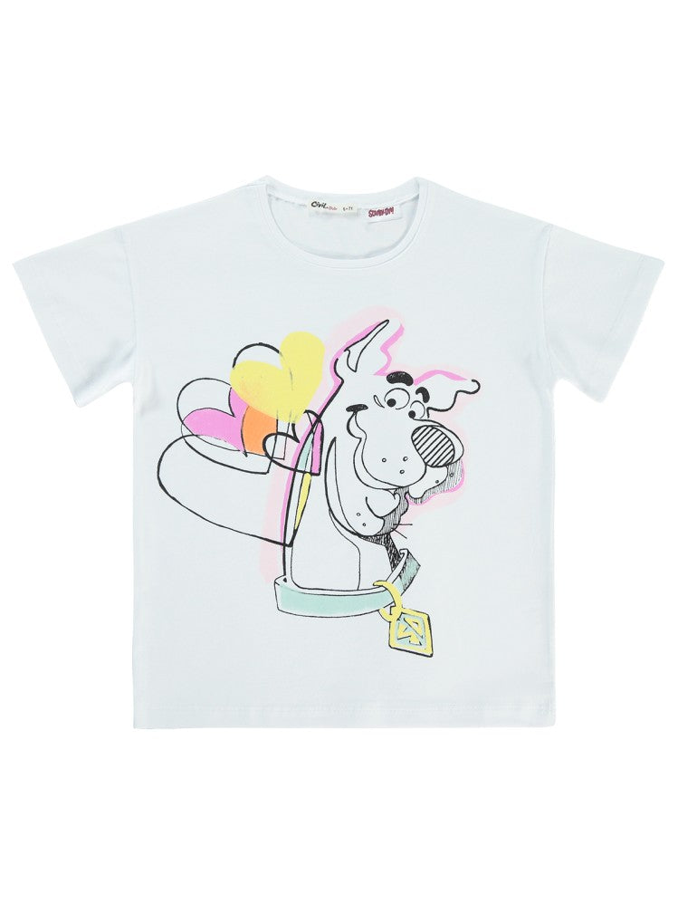 Scooby Doo 10-13 Yaş Tişört - Beyaz