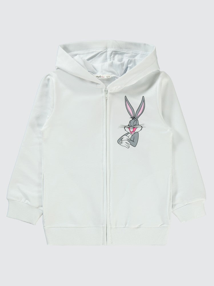 Bugs Bunny 6-9 Yaş Hırka - Beyaz