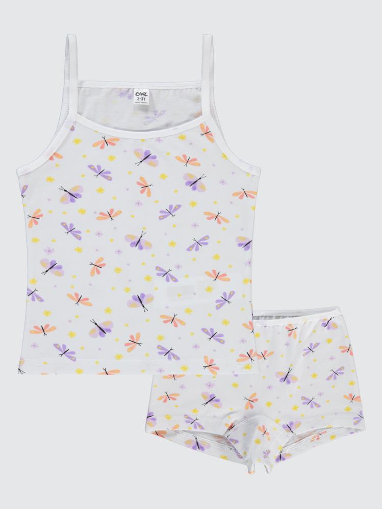 Civil Girls Butterfly Empirme Desen 2-10 Yaş İç Çamaşır Takım