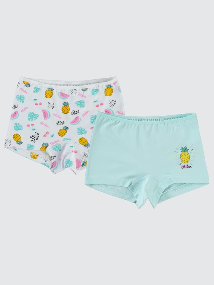 Civil Girls Pineapple 2-10 Yaş 2'li Boxer Set