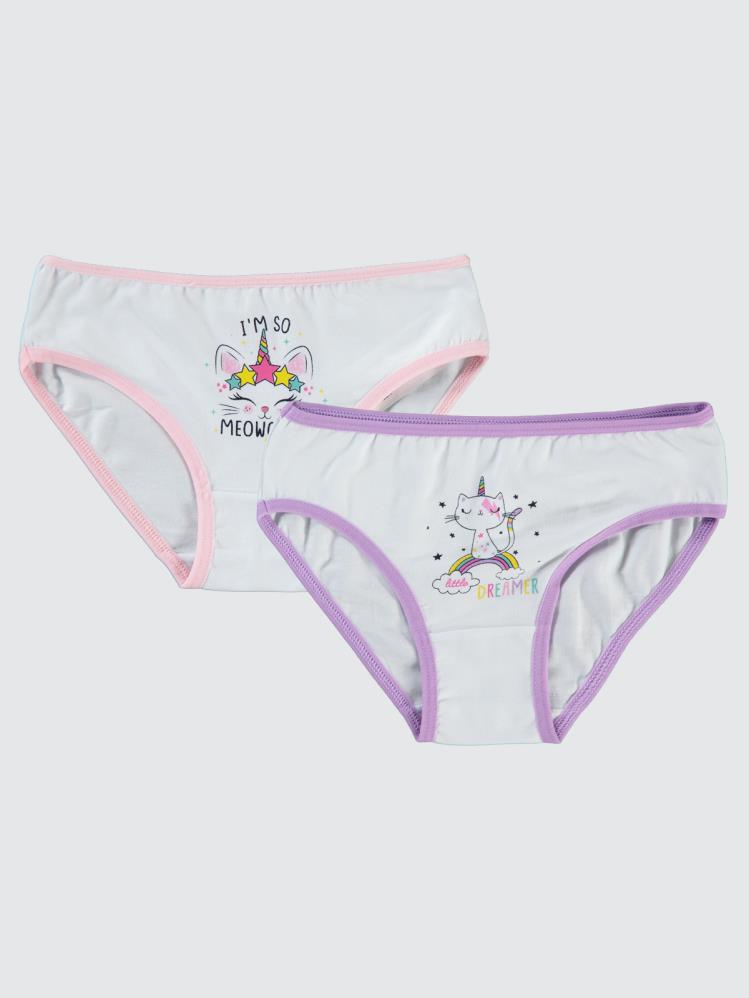 Civil Girls Unicorn 2-10 Yaş 2'li Külot Set
