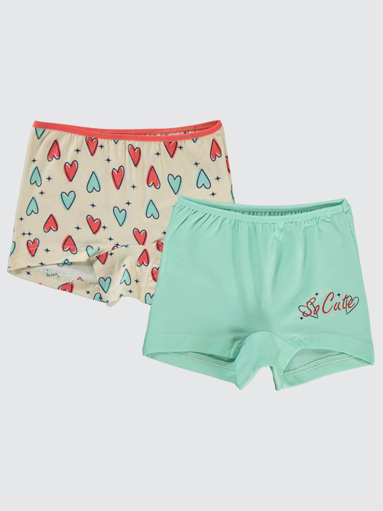 Civil Girls Cute 2-10 Yaş 2'li Boxer Set