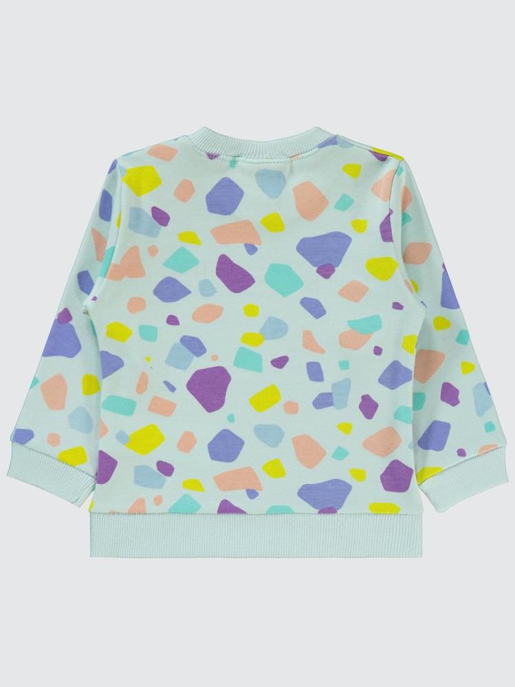 Civil Baby Renkli Parçalar Empirme 6-18 Ay Sweatshirt - Yeşil