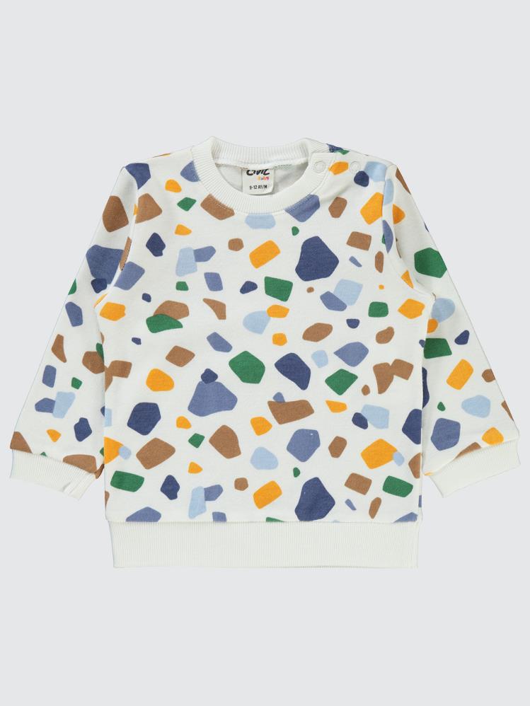 Civil Baby Have a Nice Day Empirme 6-18 Ay Sweatshirt - Ekru