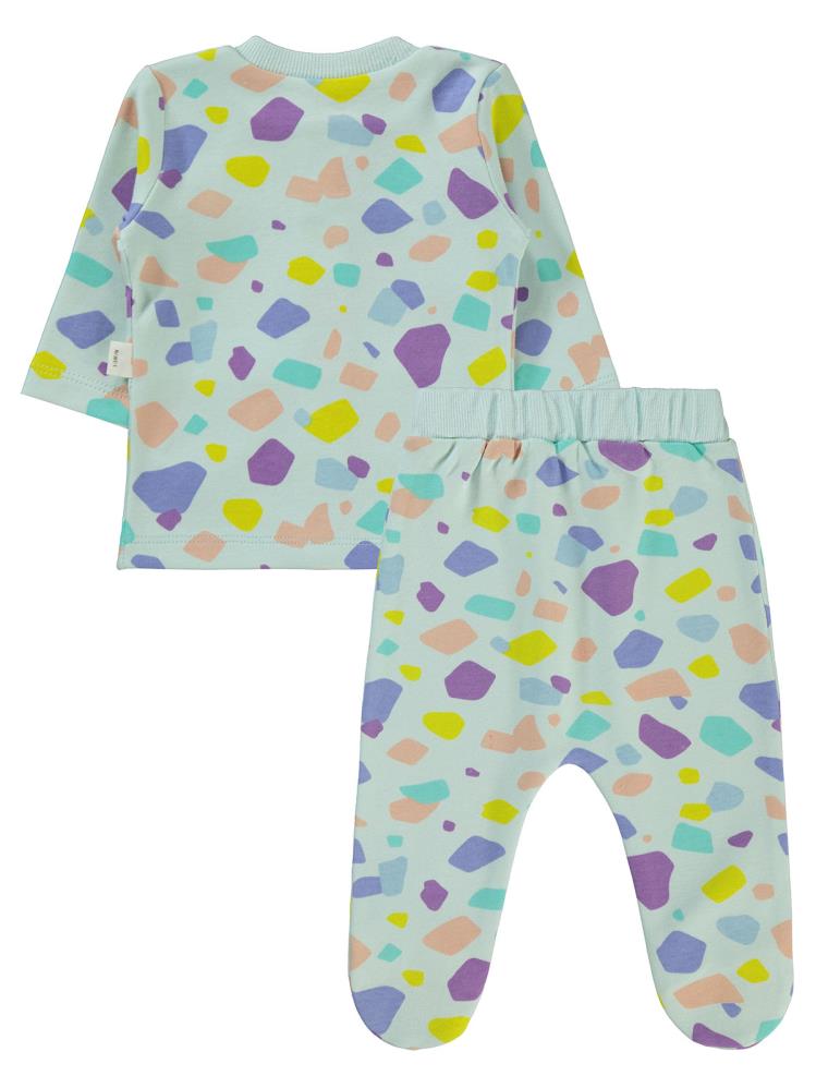 Civil Baby Renkli Parçalar Empirme 1-6 Ay Pijama Takımı - Yeşil