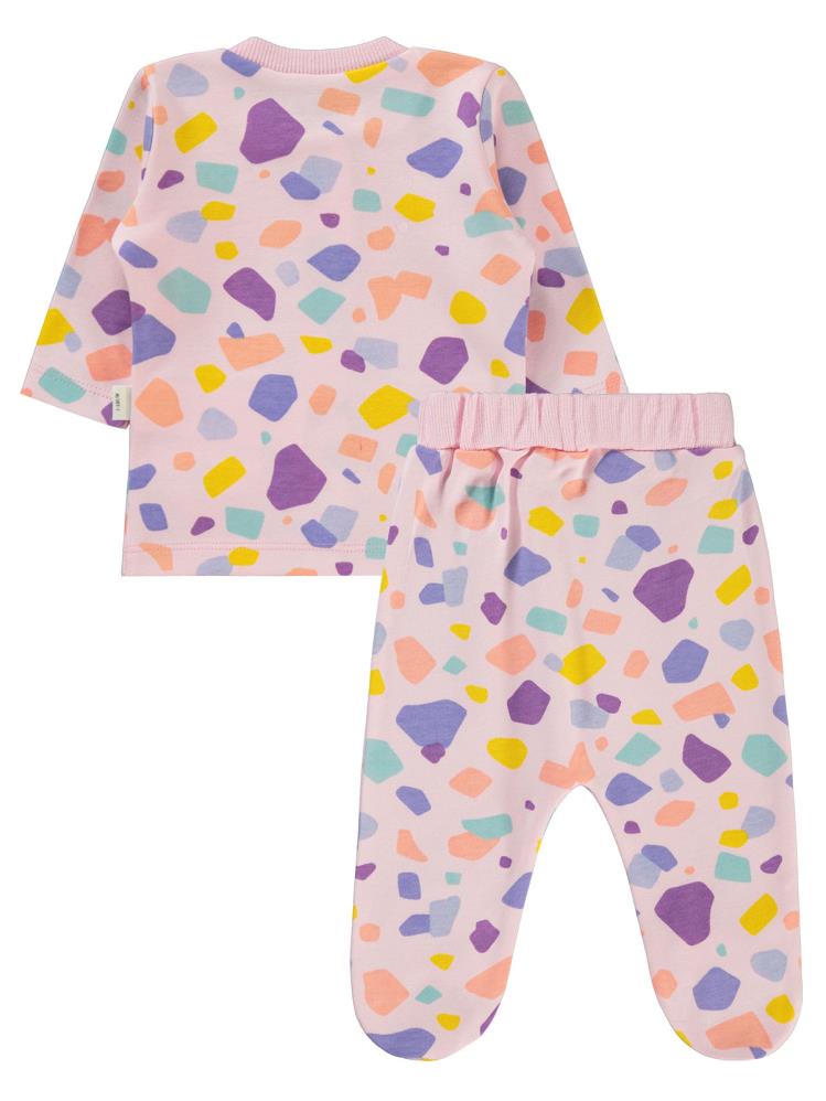 Civil Baby Renkli Parçalar Empirme 1-6 Ay Pijama Takımı - Pembe