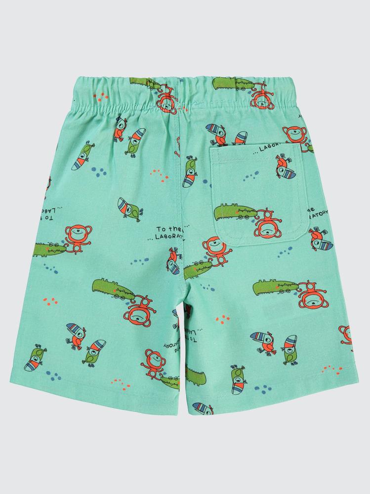 Civil Boys Papağan Baskılı 2-5 Yaş Şort - Yeşil