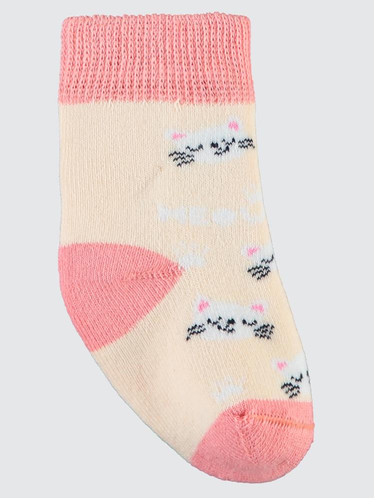 Civil Baby Meow Havlu 6-18 Ay Bebek Kız Çorap Set