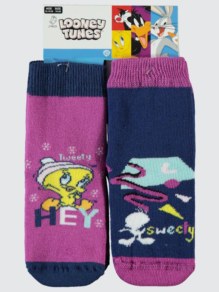 Tweety Havlu 0-24 Ay Bebek Kız Çorap Set