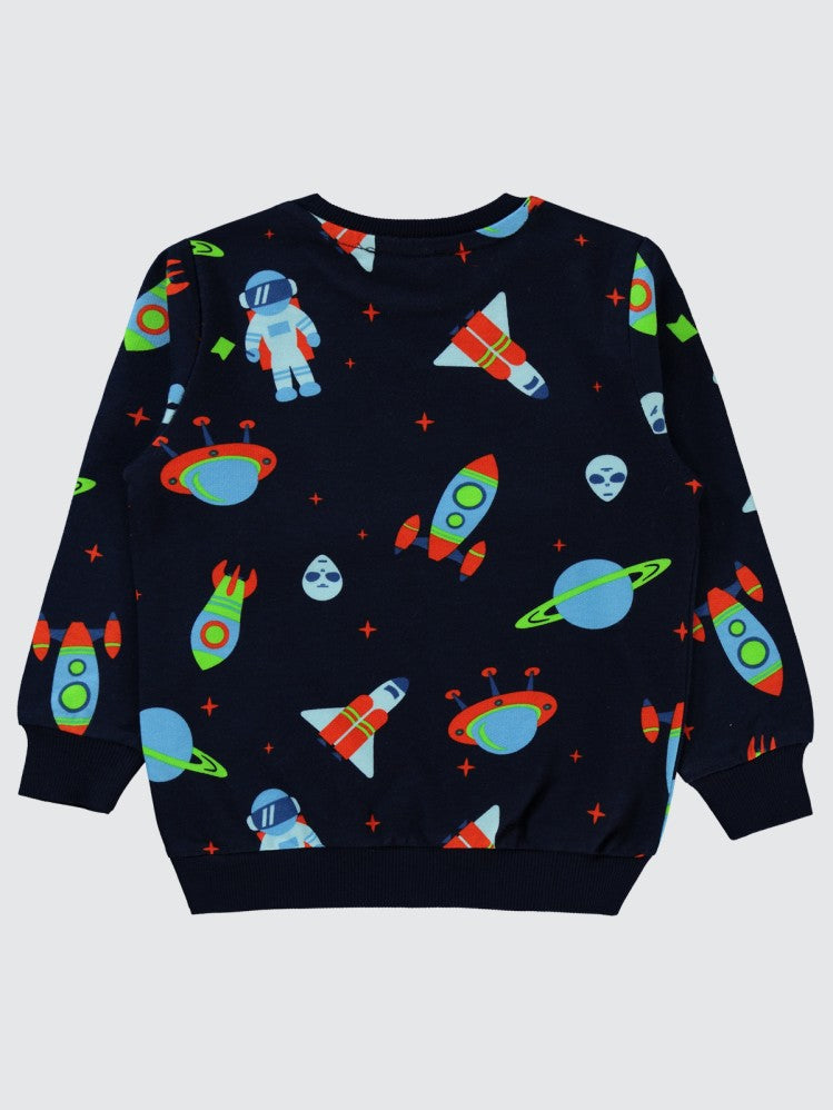 Civil Boys Space World Empirmeli 2-5 Yaş Sweatshirt - Lacivert