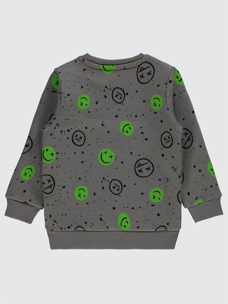 Civil Boys Emoji Empirme 2-5 Yaş Sweatshirt - Gri