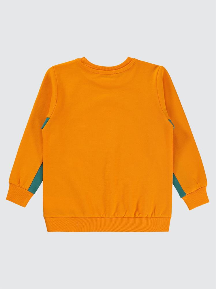Civil Boys Dinozor Baskılı 2-5 Yaş Sweatshirt - Turuncu