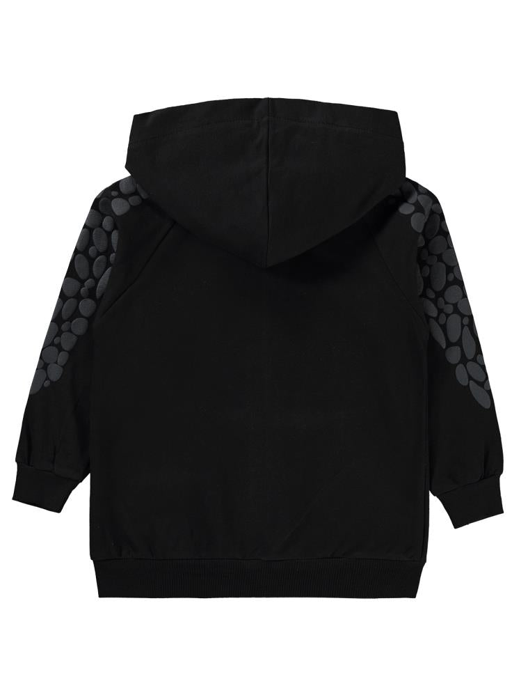 Civil Boys Dinozor Baskılı-Nakışlı 2-5 Yaş Hırka - Siyah