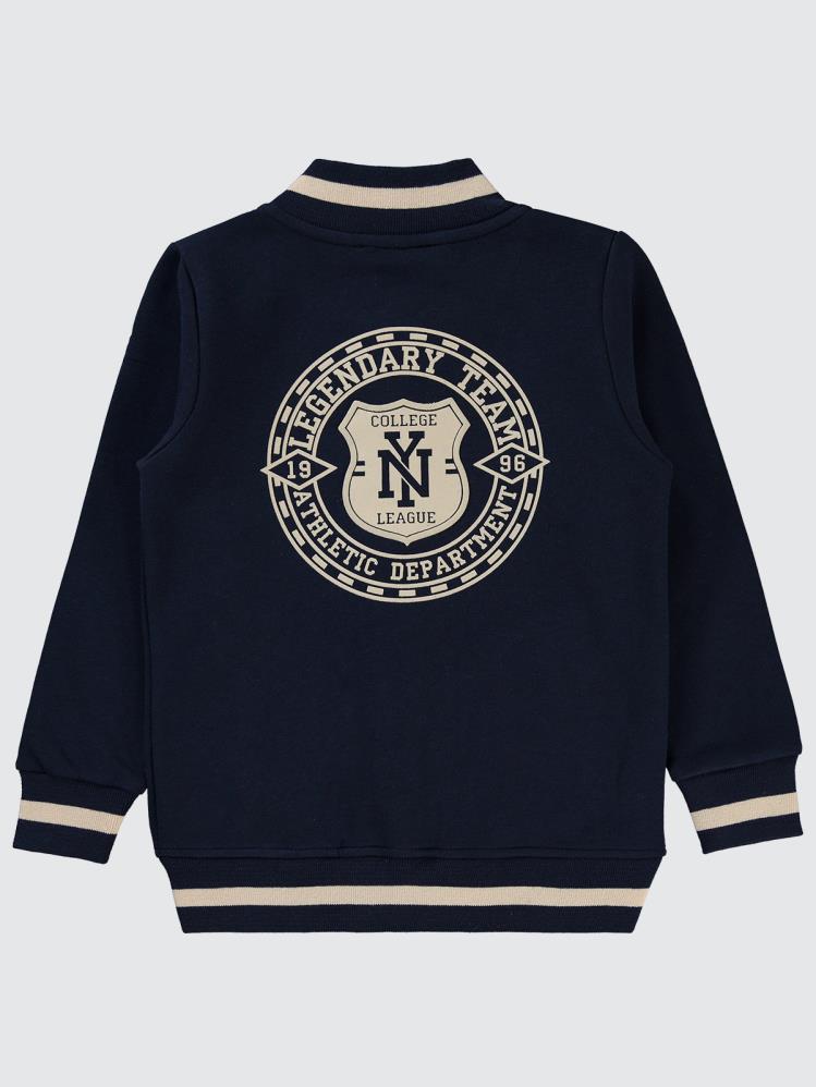 Civil Boys NY Baskılı Nakışlı 6-9 Yaş Hırka - Lacivert