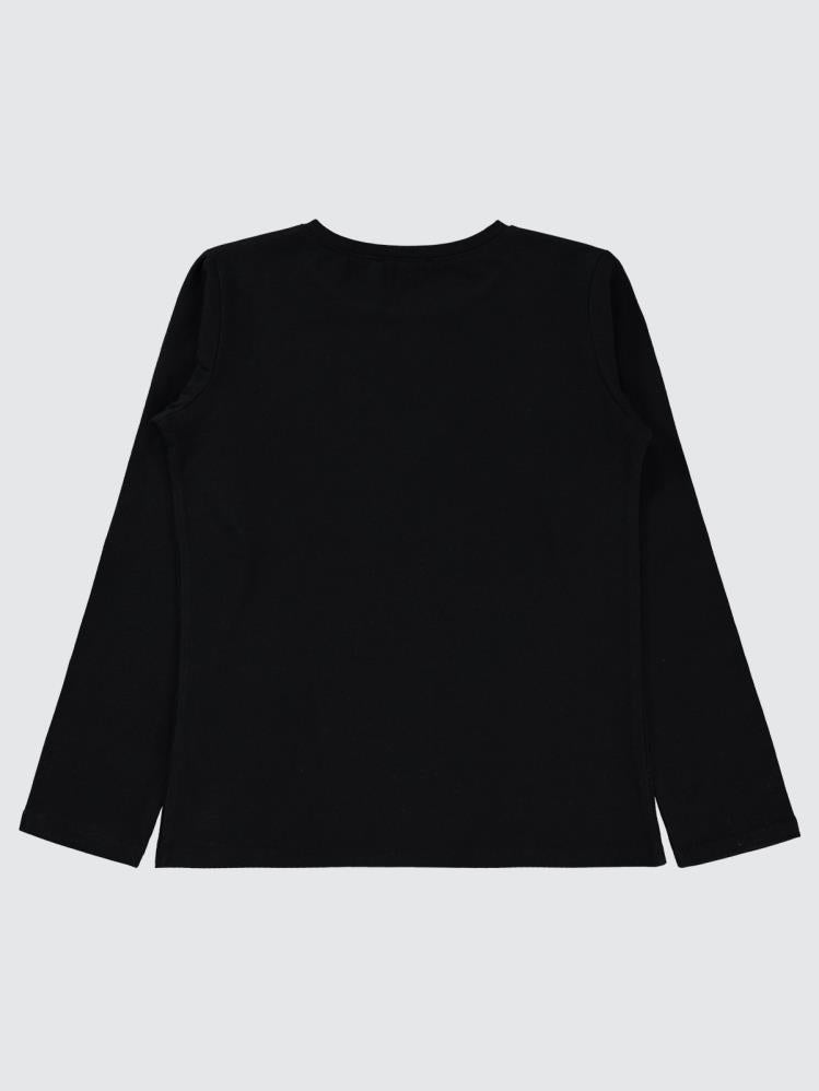 Civil Girls Happıness Baskılı 10-13 Yaş Sweatshirt - Siyah