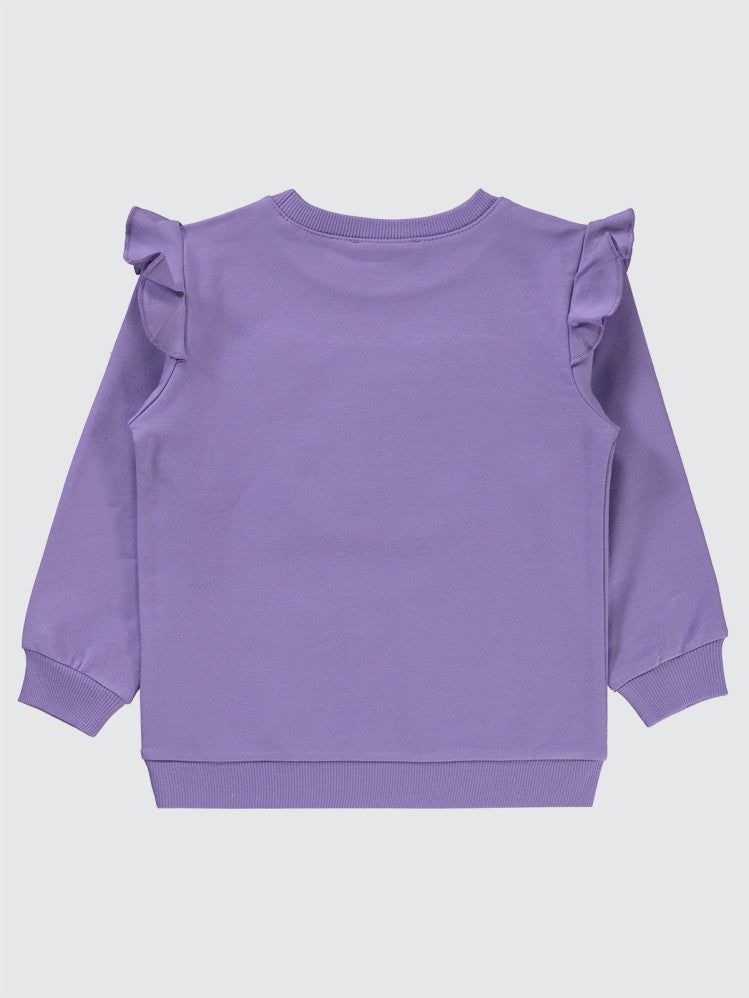 Civil Girls Kelebek Laseli 2-5 Yaş Sweatshirt - Lila