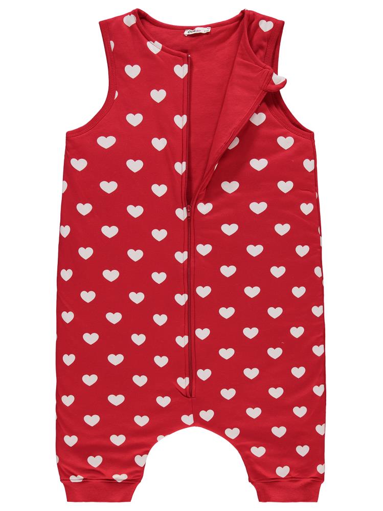 Civil Girls Kalp Empirme Ribanalı 6-9 Yaş Uyku Tulumu - Kırmızı