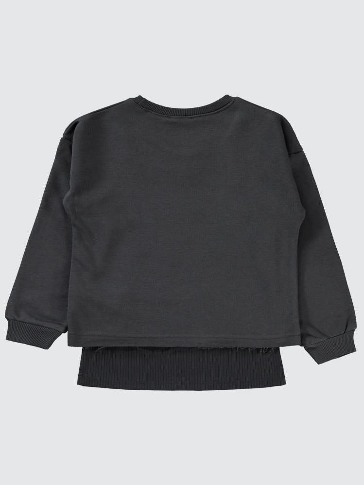 Civil Girls Active Baskılı 6-9 Yaş Sweatshirt - Gri