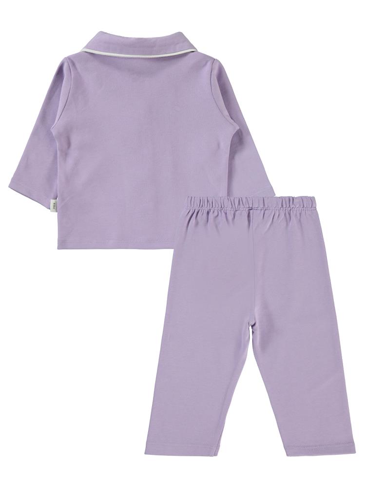 H158 Civil Baby Düz Basic 6-18 Ay Pijama Takımı - Lila
