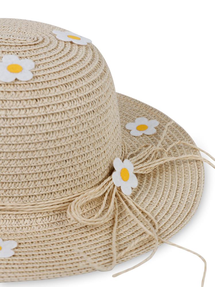 Civil Girls 6-9 YAŞ KIZ HASIR ŞAPKA - Ekru