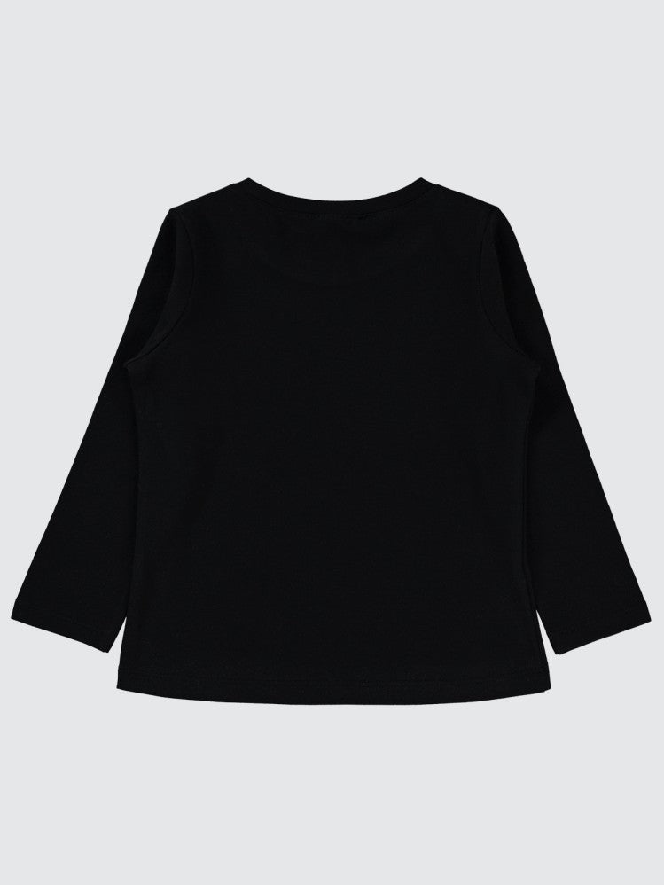 Civil Girls Bunnies Baskılı 2-5 Yaş Sweatshirt - Siyah