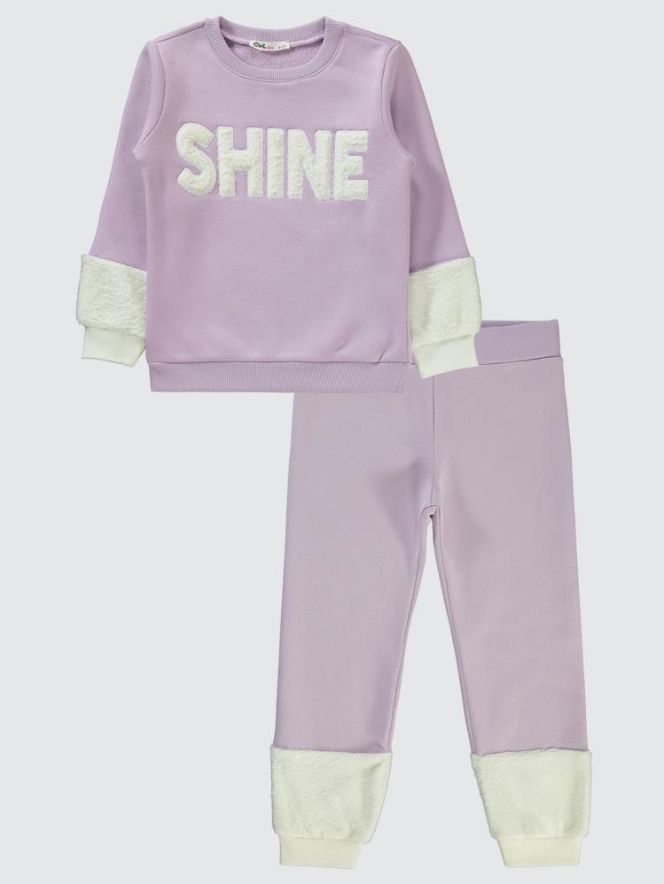 Civil Girls Shine Nakışlı Garnili 6-9 Yaş Eşofman Takımı - Lila
