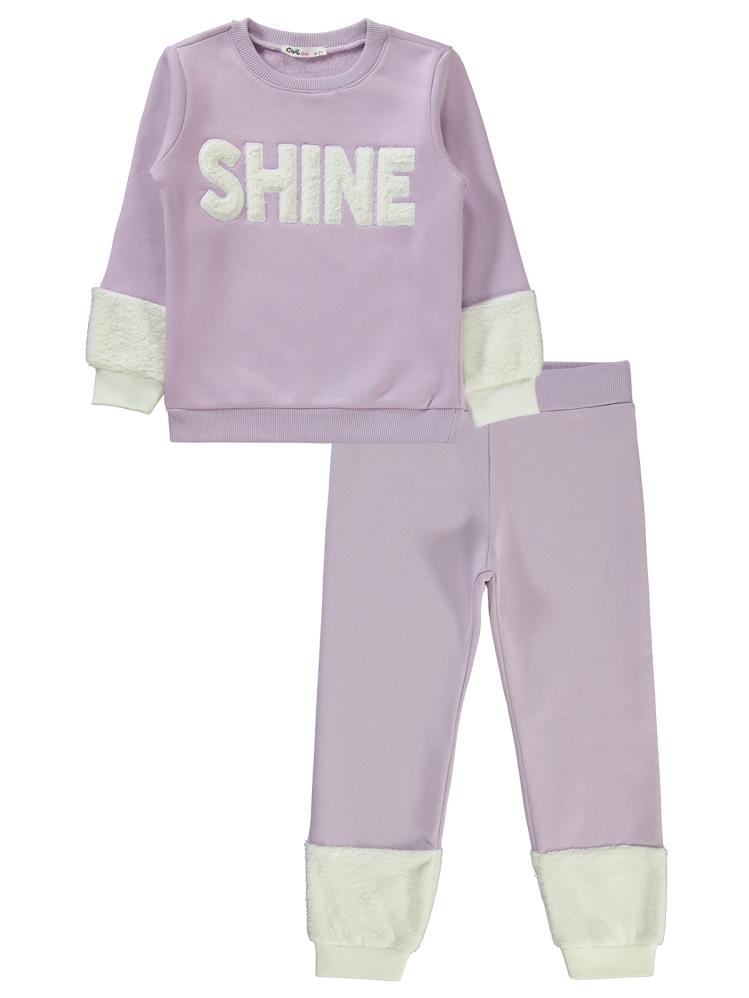 Civil Girls Shine Nakışlı Garnili 6-9 Yaş Eşofman Takımı - Lila