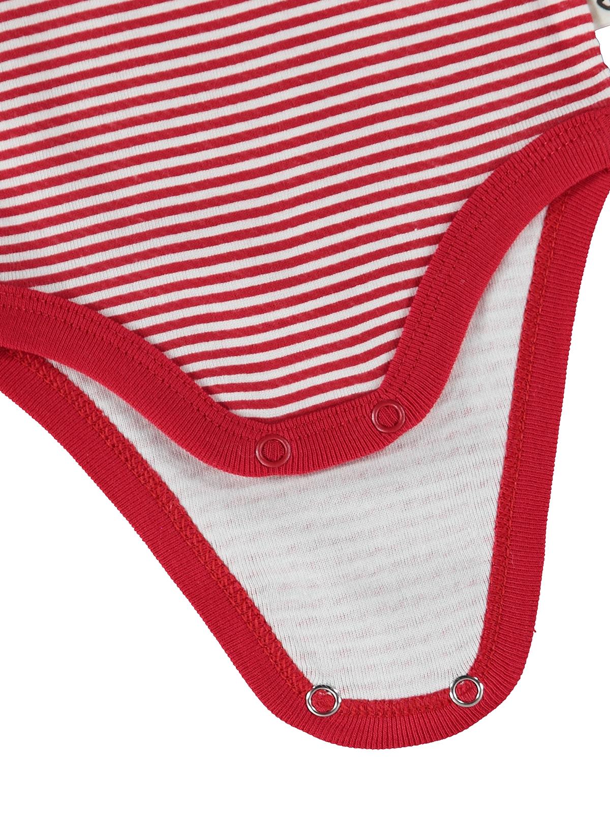 Civil Baby Çizgili Empirme 1-36 Ay Çıtçıtlı Badi - Kırmızı