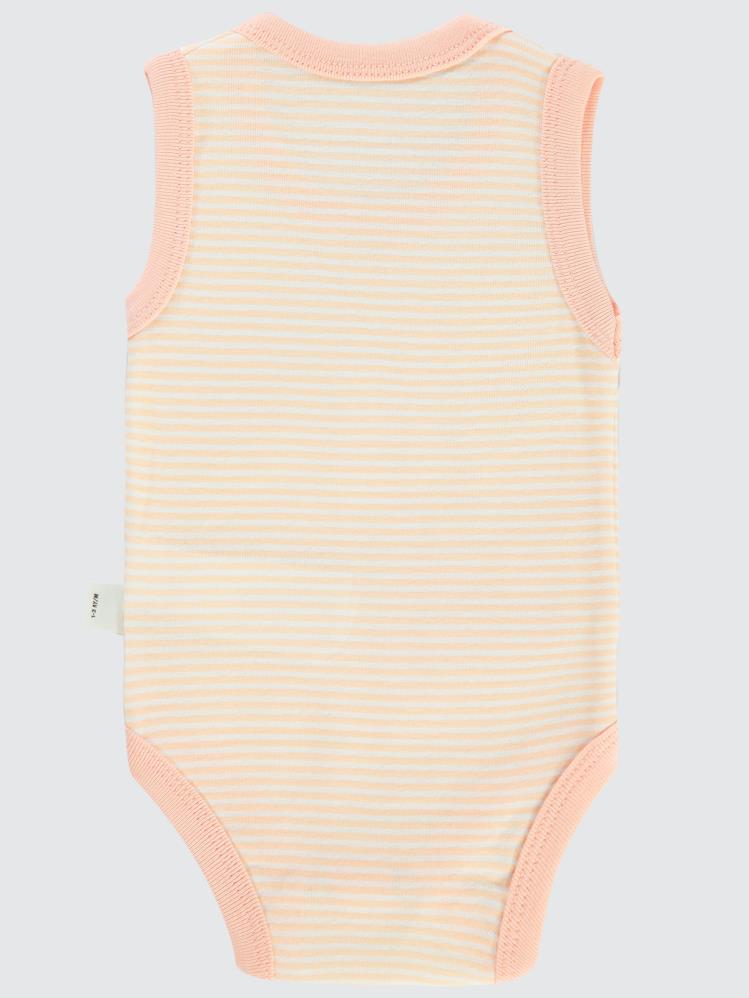 Civil Baby Çizgili Empirme 1-36 Ay Çıtçıtlı Badi - Pudra