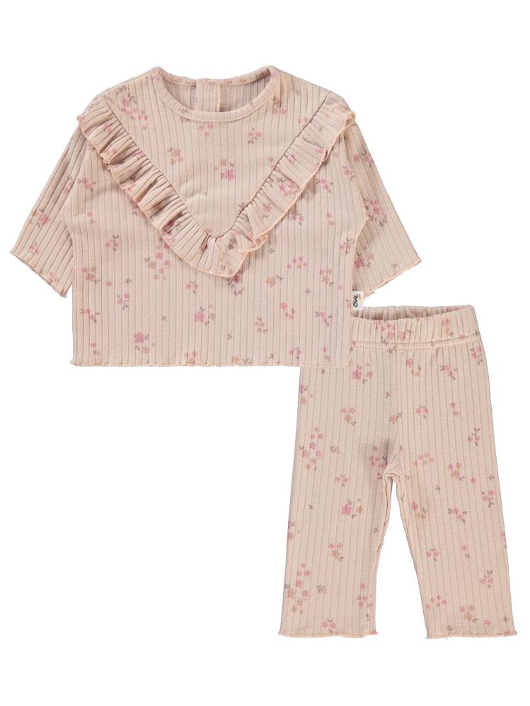 Civil Baby Bebek Bisiklet Yaka Takım 0-24 Ay - Pudra