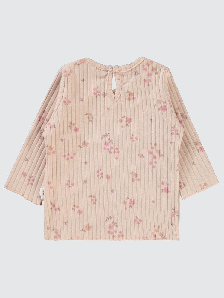 Civil Baby Mini Yaprak ve Çiçek Empirmeli 6-18 Ay Sweatshirt - Pudra