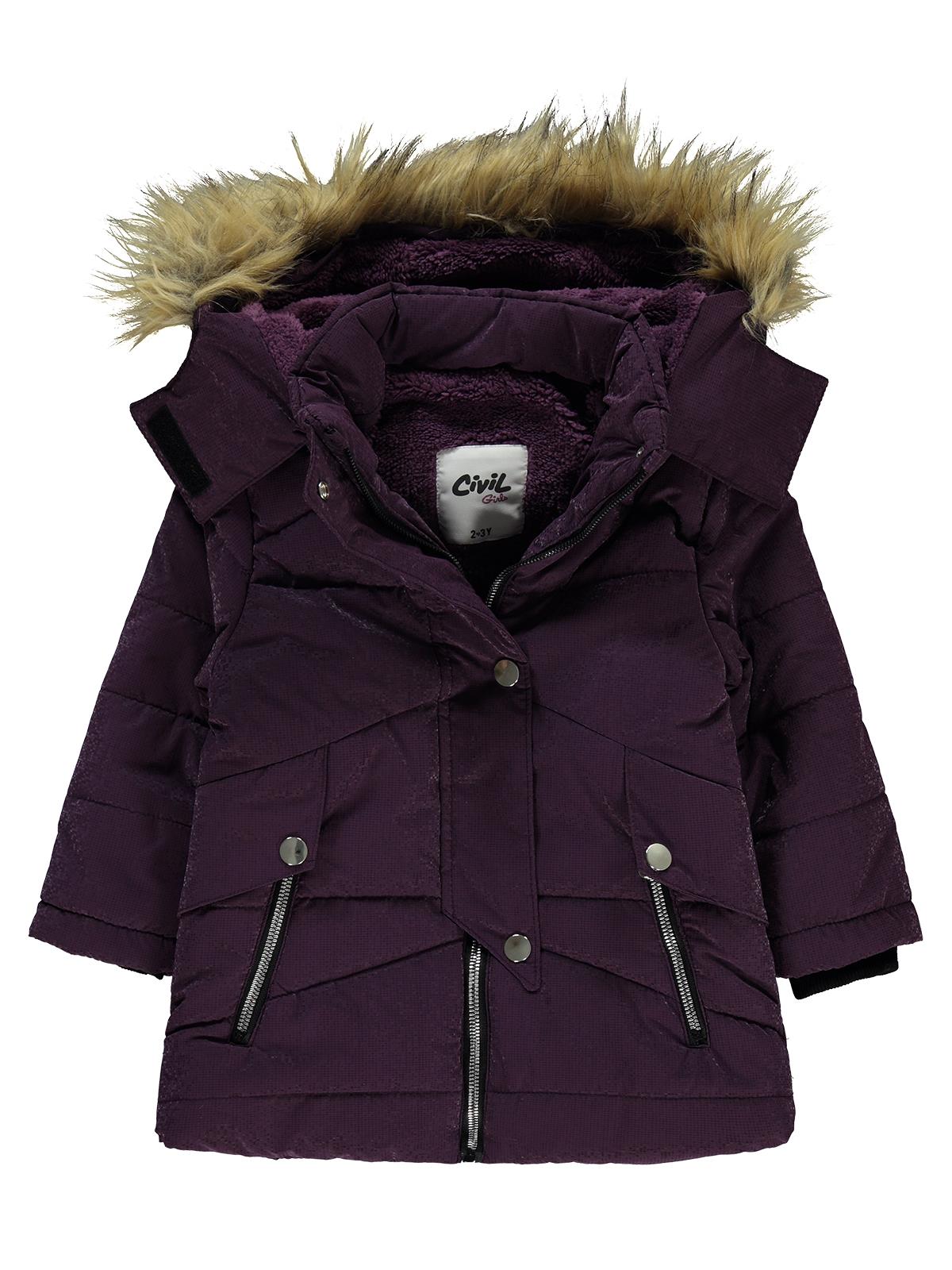 Civil Girls Damla Desenli 2-5 Yaş Mont - Lila