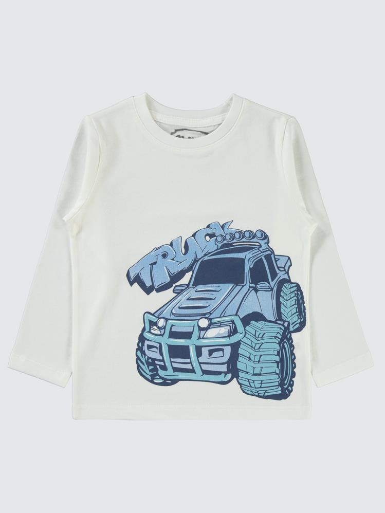 Civil Boys Truck Baskılı 2-5 Yaş Sweatshirt - Ekru