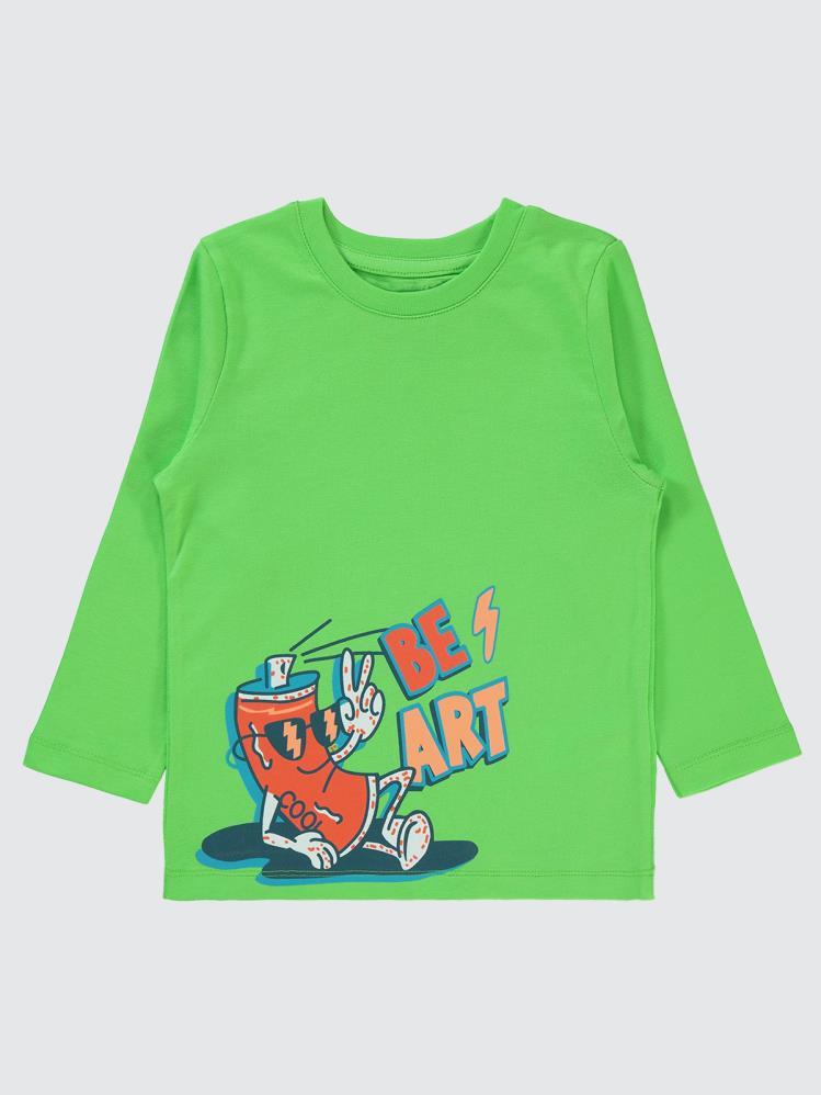Civil Boys Be Art Baskılı 2-5 Yaş Sweatshirt - Yeşil
