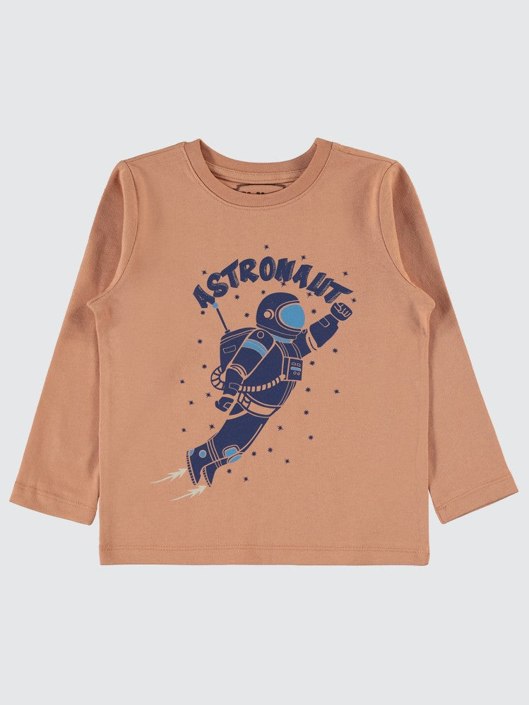 Civil Boys Astronaut Baskılı 2-5 Yaş Sweatshirt - Turuncu