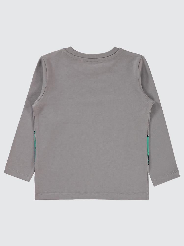 Civil Boys Dino Baskılı 2-5 Yaş Sweatshirt - Gri