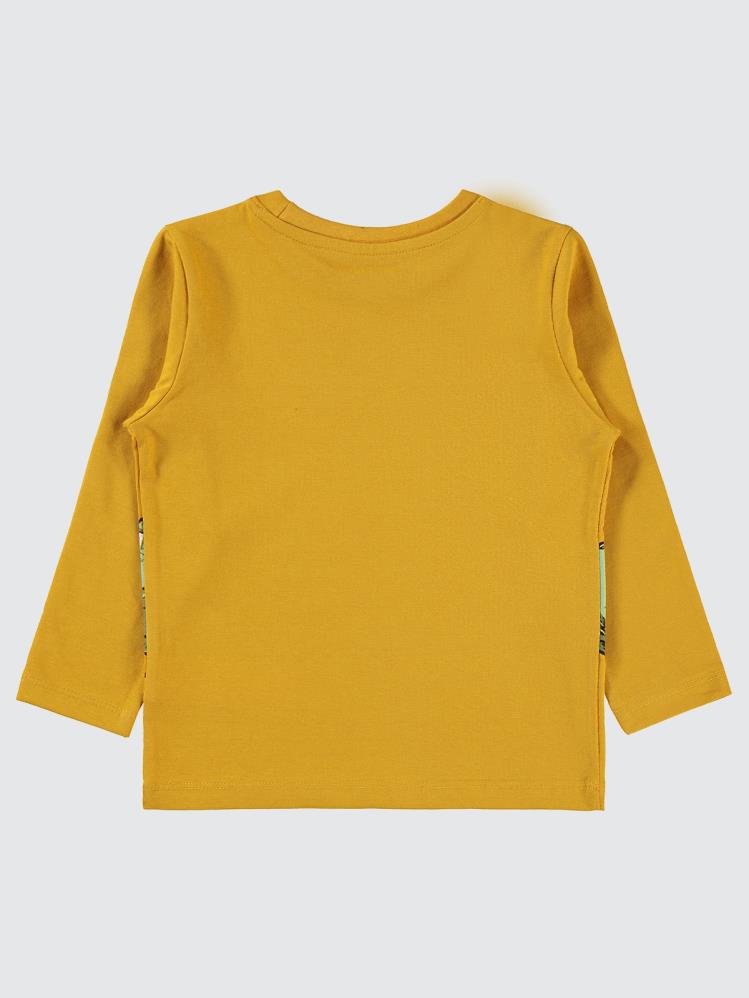 Civil Boys Dino Baskılı 2-5 Yaş Sweatshirt - Hardal