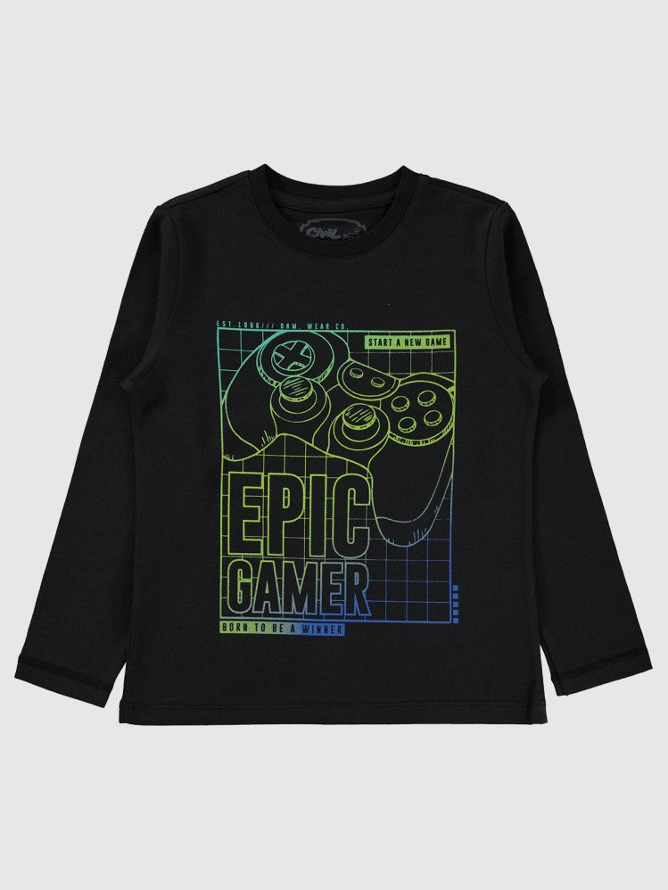 Civil Boys Epic Gamer 6-9 Yaş Sweatshirt - Siyah