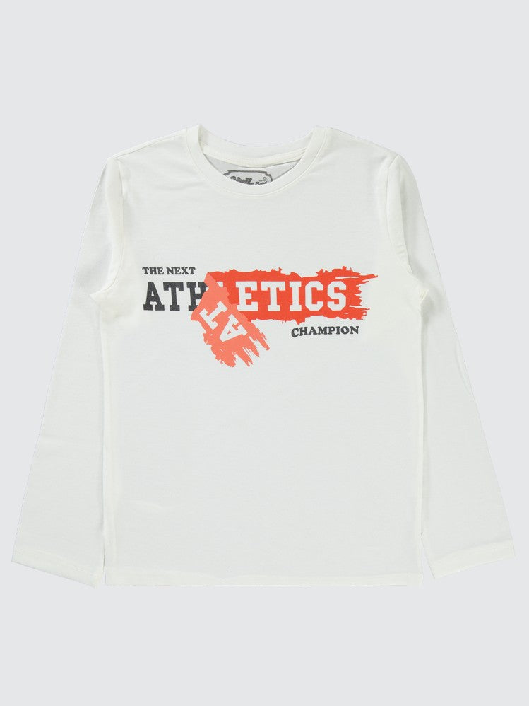 Civil Boys Champıon Baskılı 10-13 Yaş Sweatshirt - Ekru