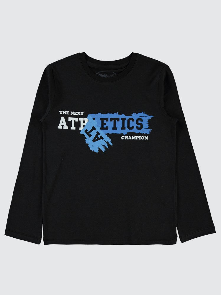 Civil Boys Champıon Baskılı 10-13 Yaş Sweatshirt - Siyah