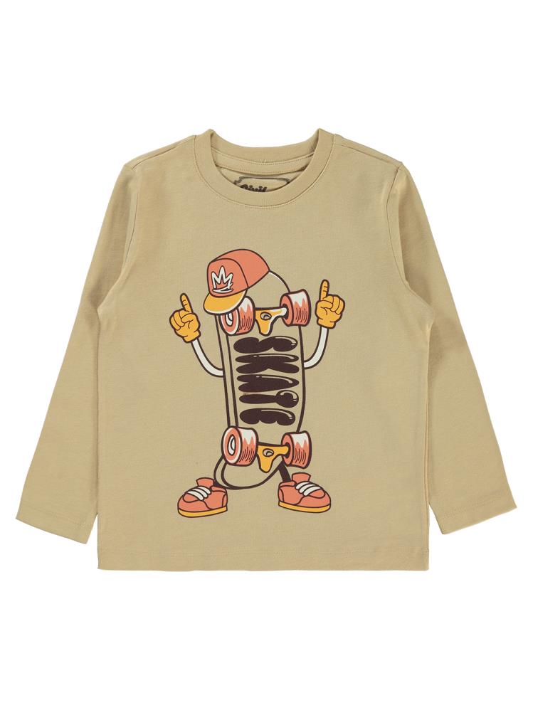Civil Boys Skate Baskılı 2-5 Yaş Sweatshirt - Bej