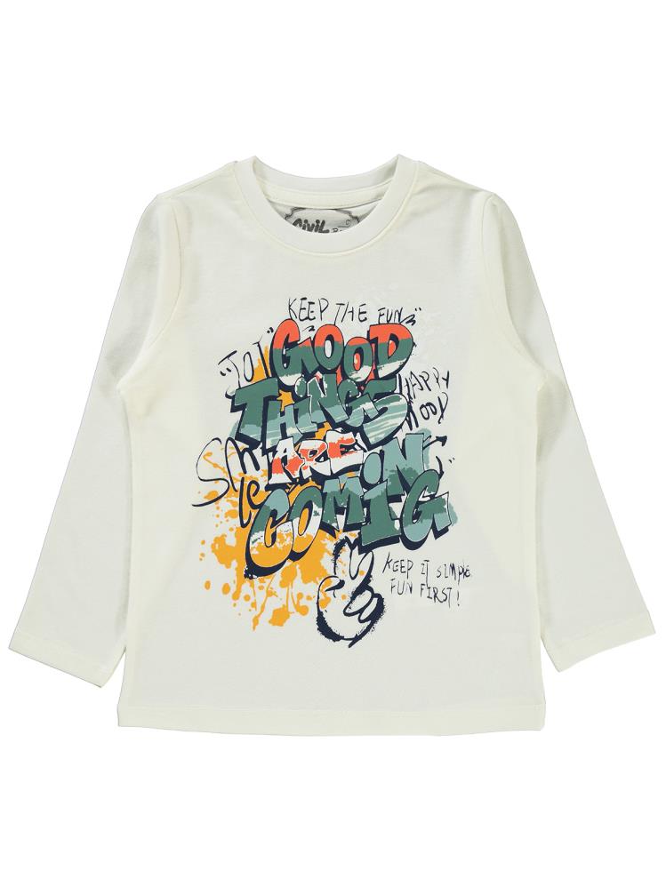 Civil Boys Good Things Baskılı 2-5 Yaş Sweatshirt - Ekru
