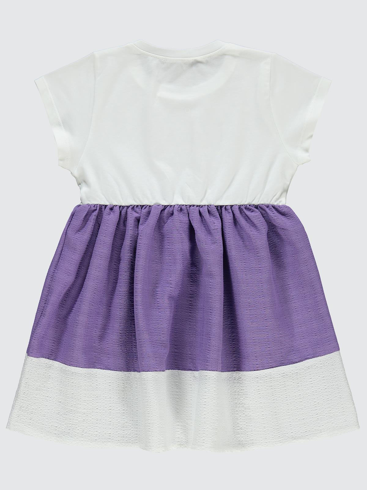 Civil Girls Bel-Air Los Angeles Baskılı 2-5 Yaş Elbise - Lila