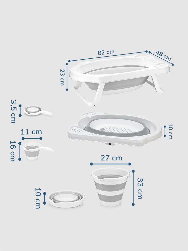 Kujju Katlanır Küvet Seti 3 lü