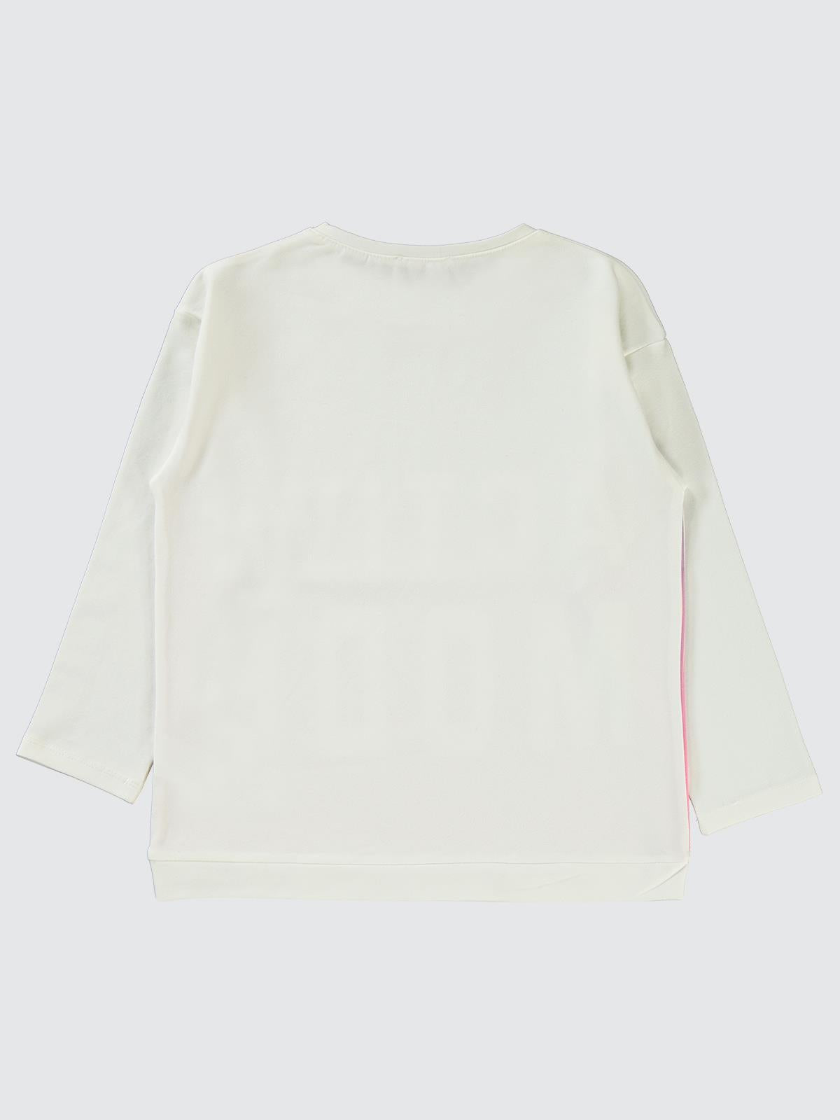 Civil Kız Çocuk Active Mode Baskılı Sweatshirt | Okul Kreş ve Günlük Kullanım - Kırık Beyaz