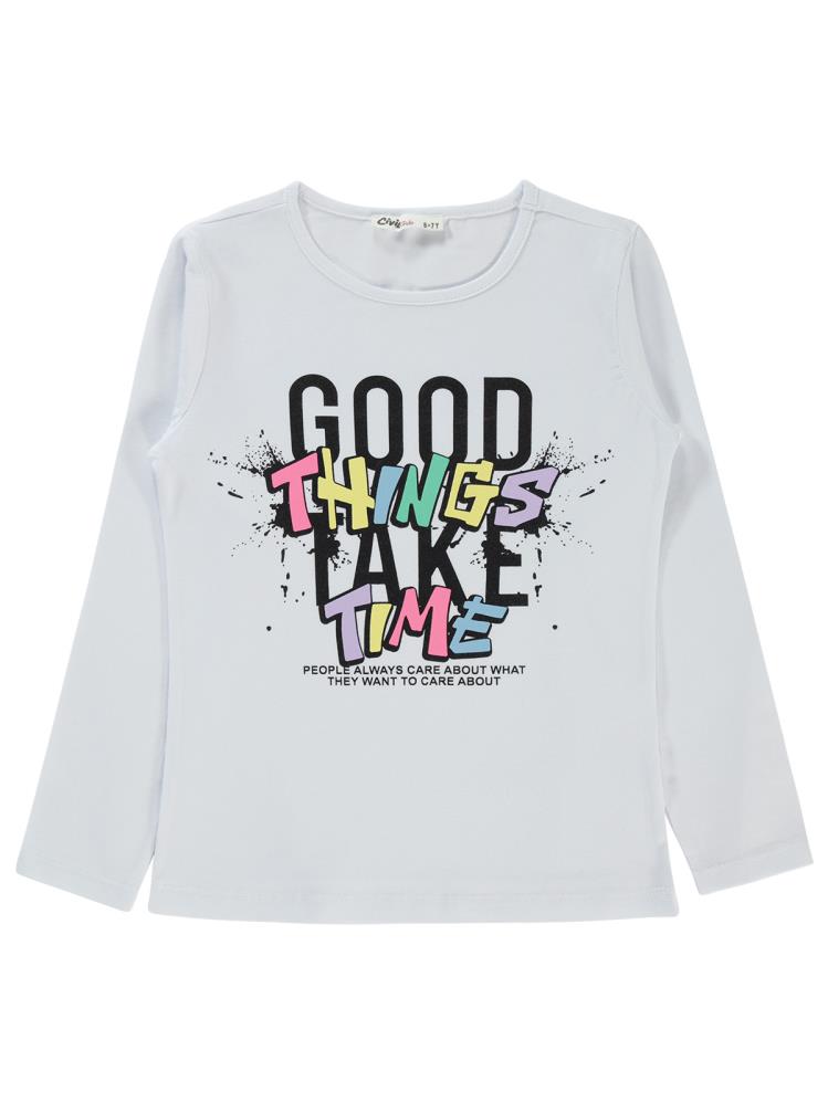 Civil Girls Good Things Baskılı 6-9 Yaş Sweatshirt - Beyaz