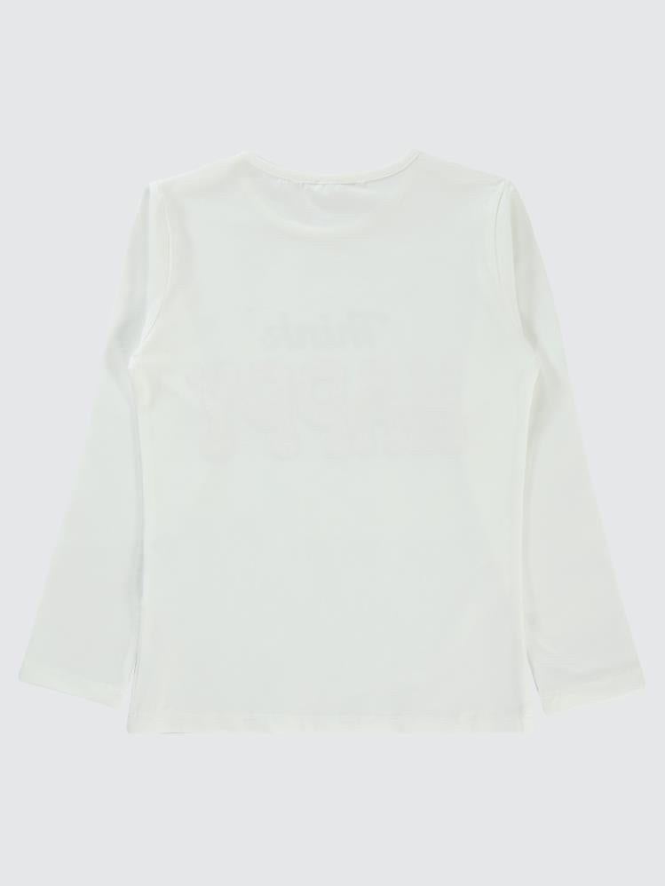 Civil Girls Happy Baskılı 6-9 Yaş Sweatshirt - Ekru