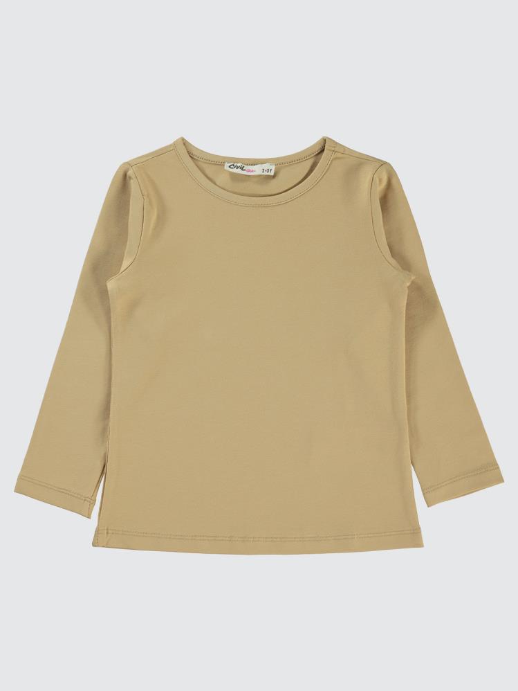 Civil Girls Basic 2-5 Yaş Sweatshirt - Bej